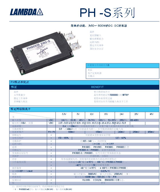 򵥵ĹܣΪ50〜 600WDC-DCתPH50S110-5