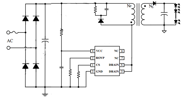 cxle8437d功率18w反激式隔离led恒流电源集成650v功率开关原边反馈